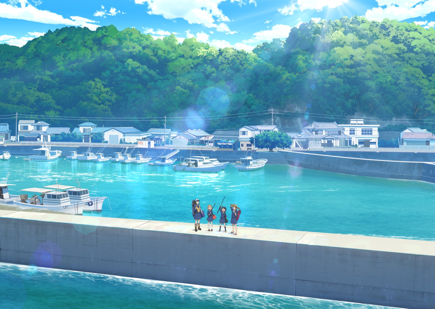 hodaka_natsumi, houkago_teibou_nisshi, kuroiwa_yuuki, landscape, megane, oono_makoto, seifuku, tagme, tsurugi_hina