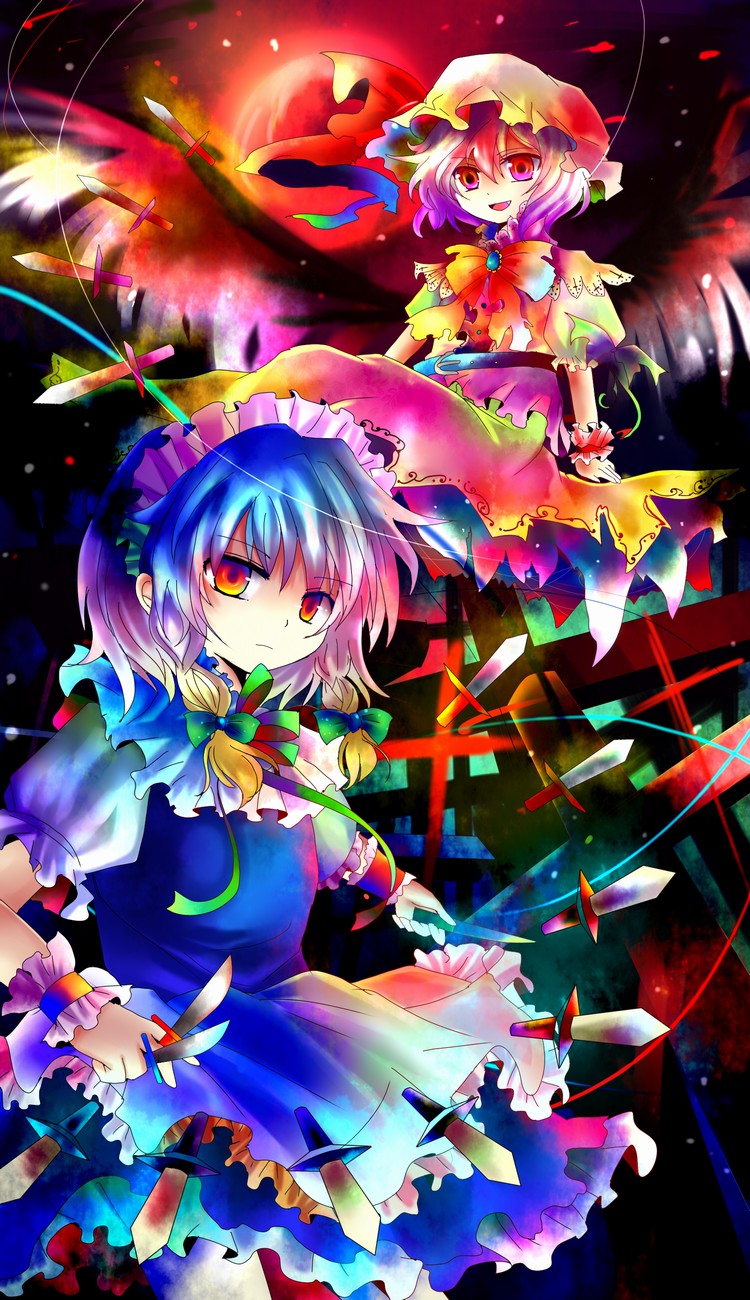 izayoi_sakuya, kazu_(muchuukai), maid, remilia_scarlet, touhou, wings