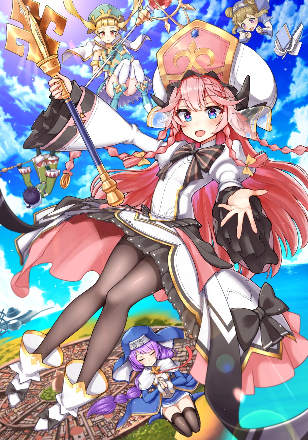 achates_(epic7), angelica_(epic7), clarissa_(epic7), epic7, montmorancy_(epic7), nun, pantyhose, tagme, thighhighs, weapon