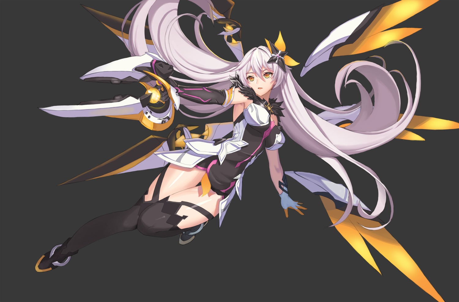 benghuai_xueyuan, honkai_impact, kiana_kaslana, thighhighs, wangjook_(wj), weapon