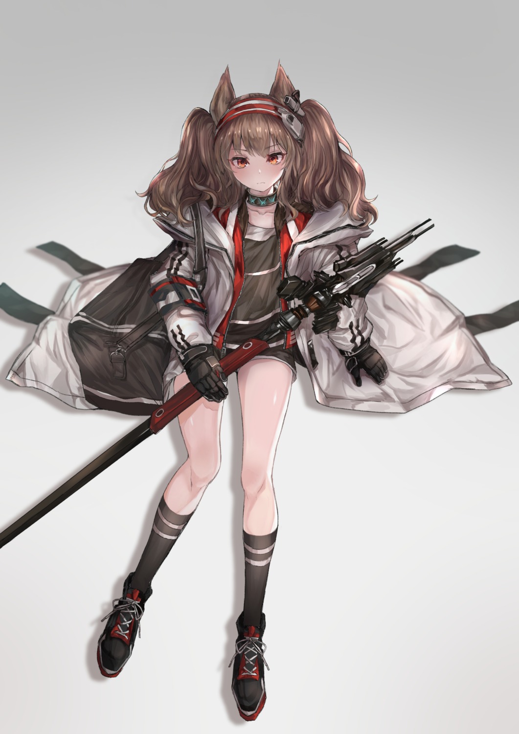 angelina_(arknights), animal_ears, arknights, hakua_mill, weapon
