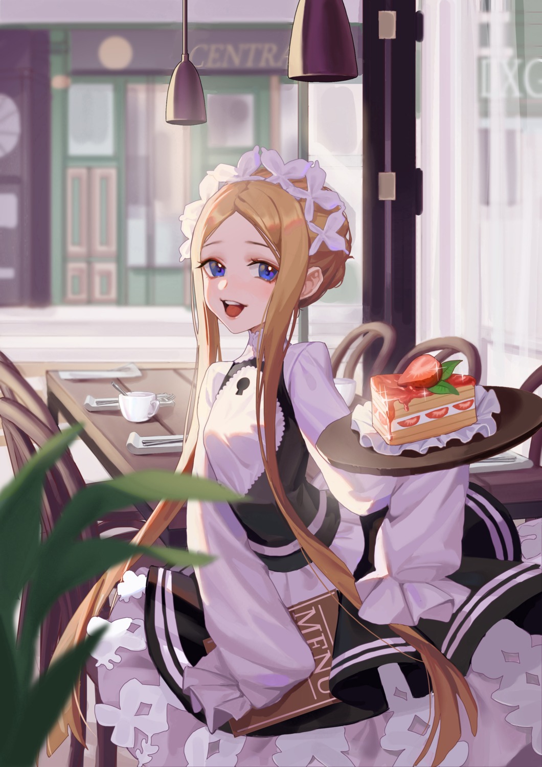 abigail_williams_(fate), fate/grand_order, maid, mo_si_(z1216150815), waitress