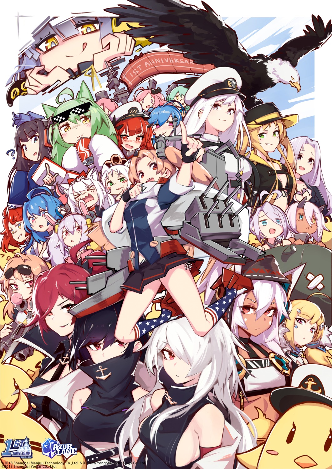 akashi_(azur_lane), animal_ears, azur_lane, bunny_ears, cleveland_(azur_lane), colorado_(azur_lane), columbia_(azur_lane), deel_(rkeg)
