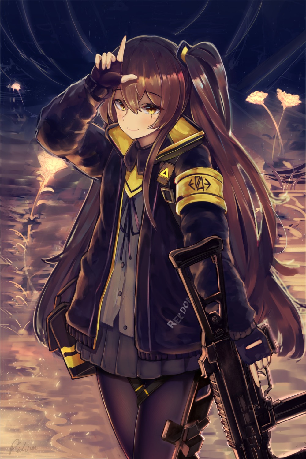 girls_frontline, greypidjun, gun, pantyhose, ump45_(girls_frontline)