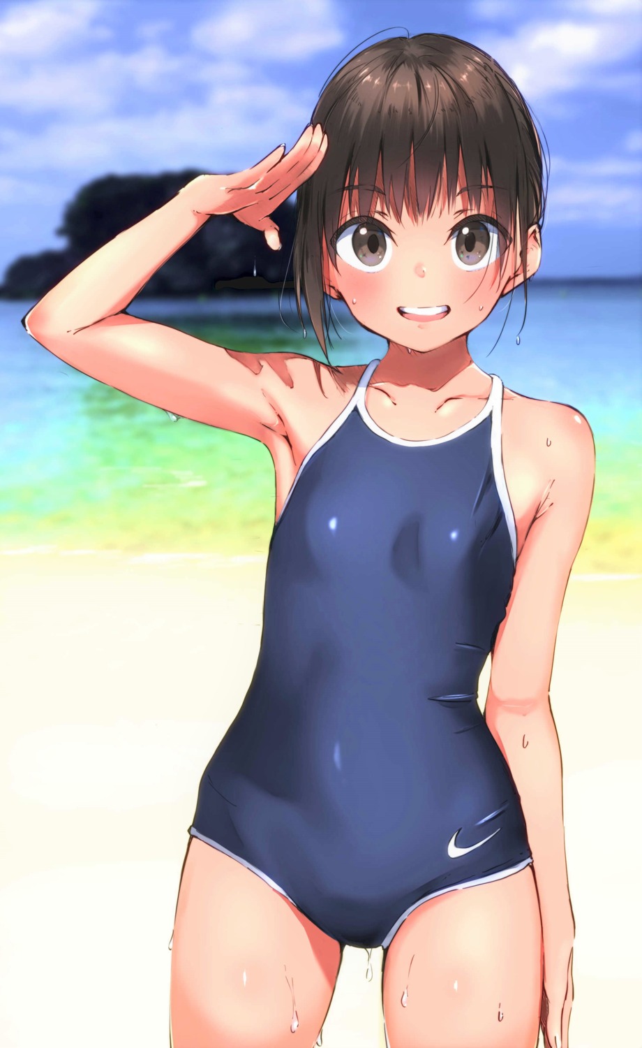 amego, school_swimsuit, swimsuits, wet