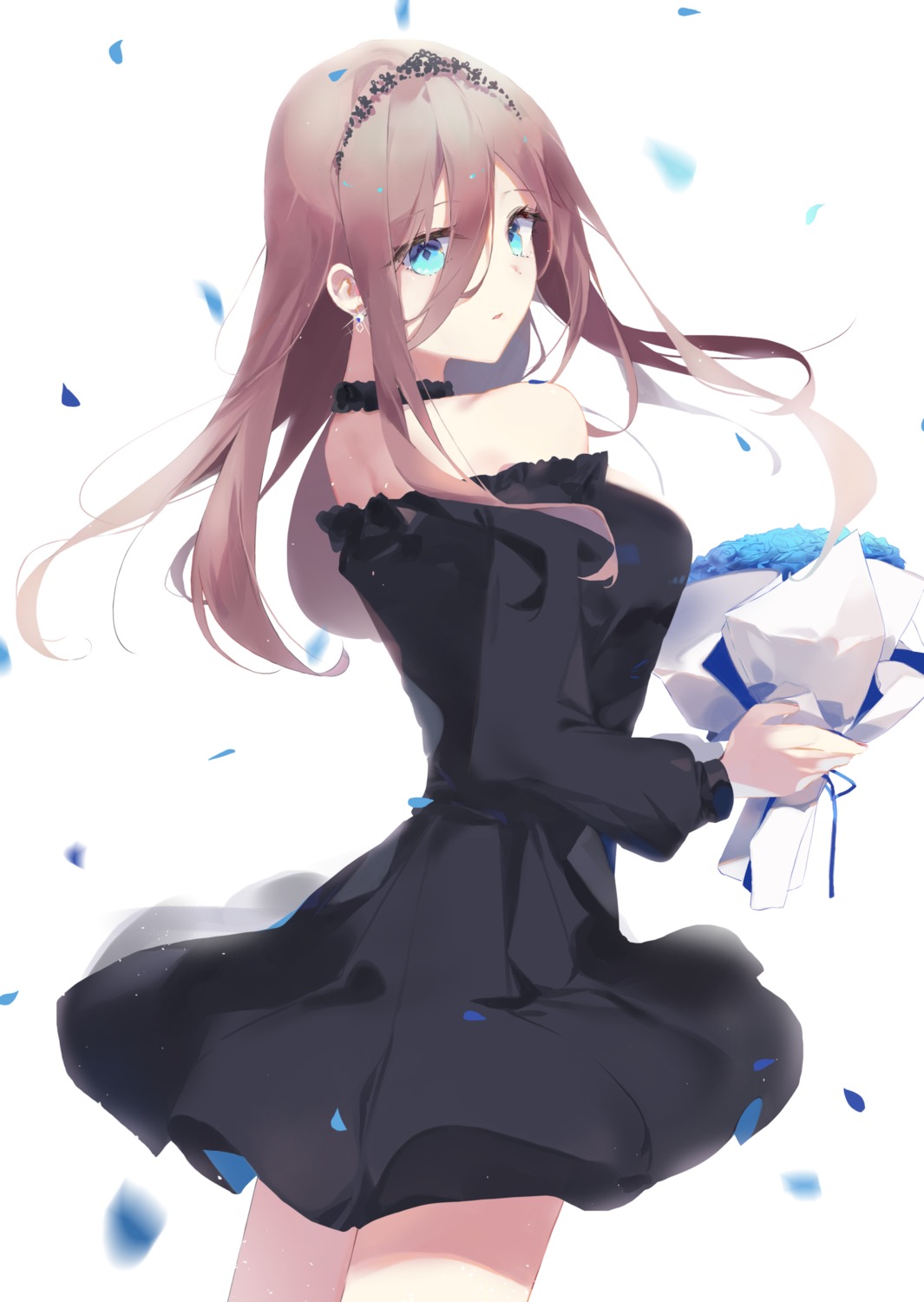 5-toubun_no_hanayome, dress, nakano_miku, skirt_lift, tr_(hareru)