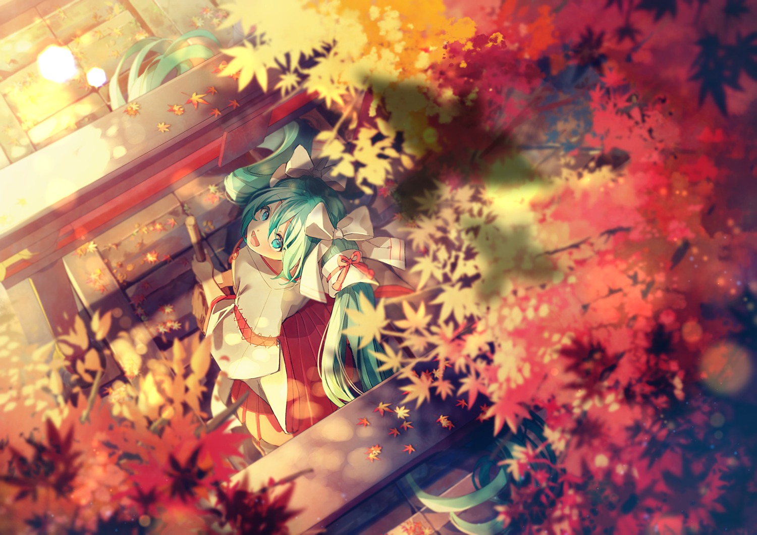 ayame_(3103942), hatsune_miku, kyoto_nippon_festival, miko, vocaloid