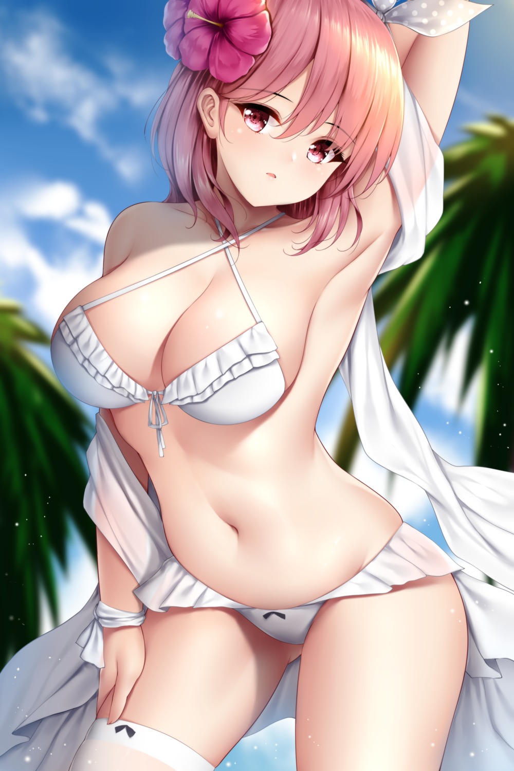 azur_lane, bikini, black_prince_(azur_lane), cleavage, swimsuits, thighhighs, wsman