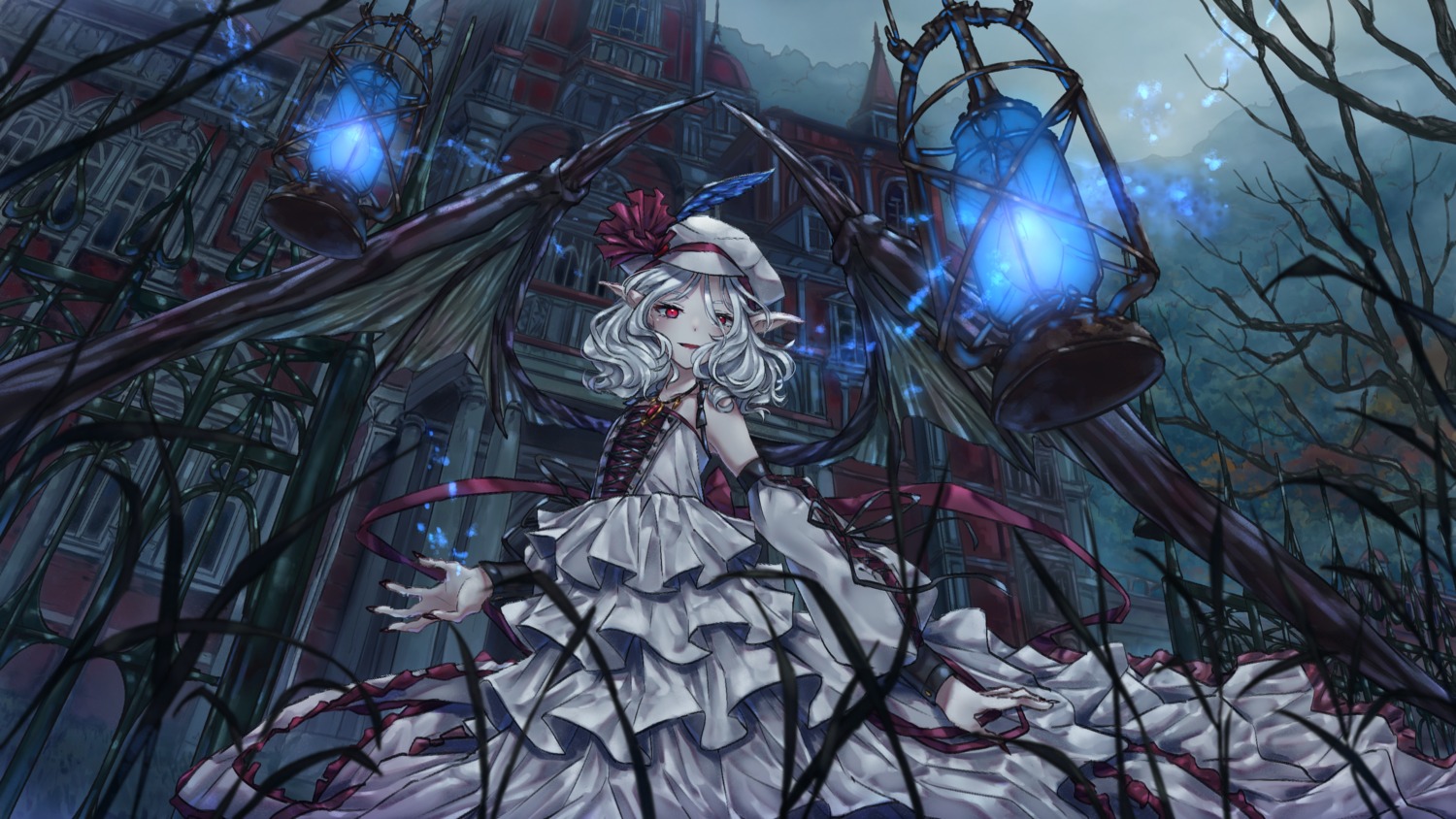 daradarahundosi, dress, pointy_ears, remilia_scarlet, touhou, wings