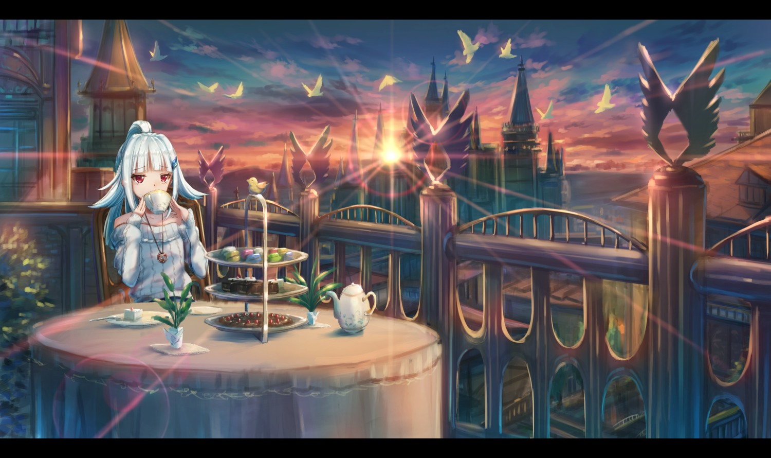 daradarahundosi, landscape, lize_helesta, nijisanji, sweater