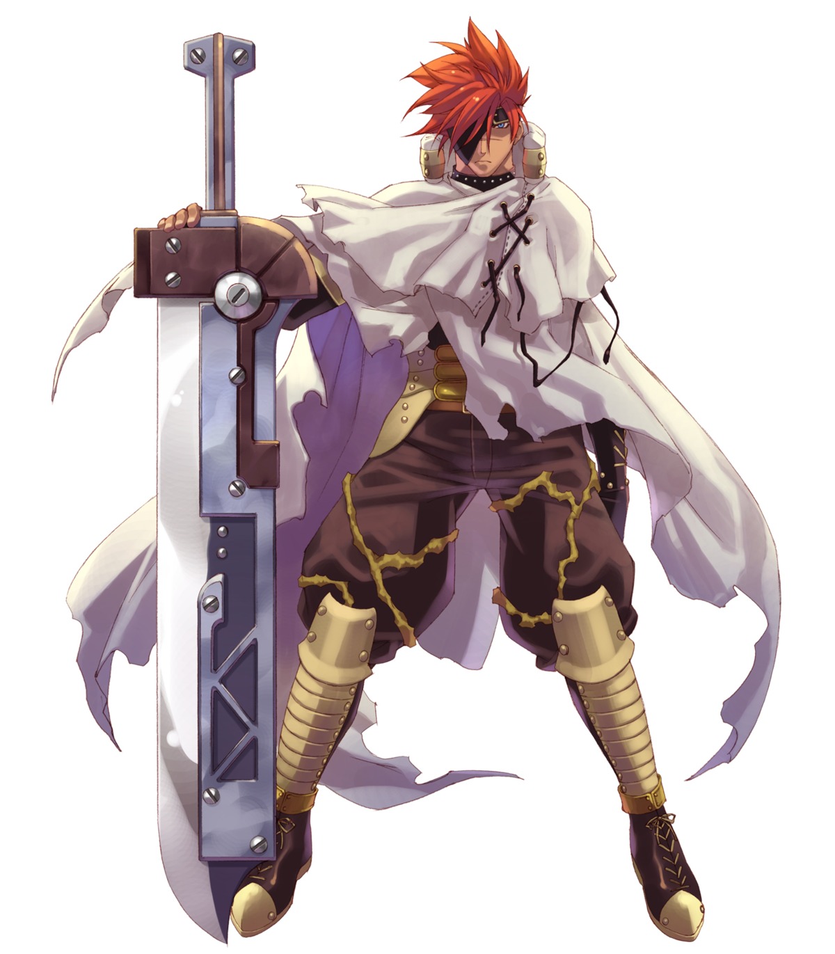 armor, eyepatch, hirano_katsuyuki, idea_factory, krayce, male, spectral_vs_generation, sword