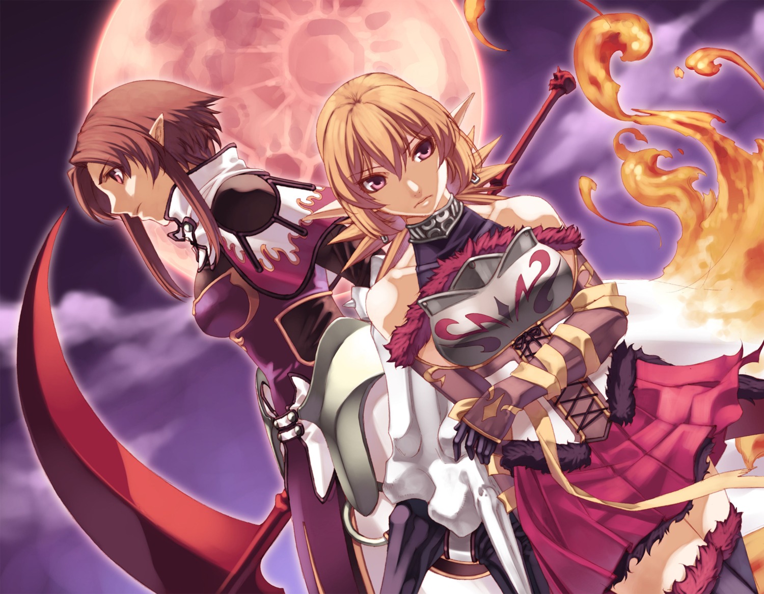 armor, devil, dress, generation_of_chaos, hirano_katsuyuki, hiro_(spectral_souls), roze, spectral_souls