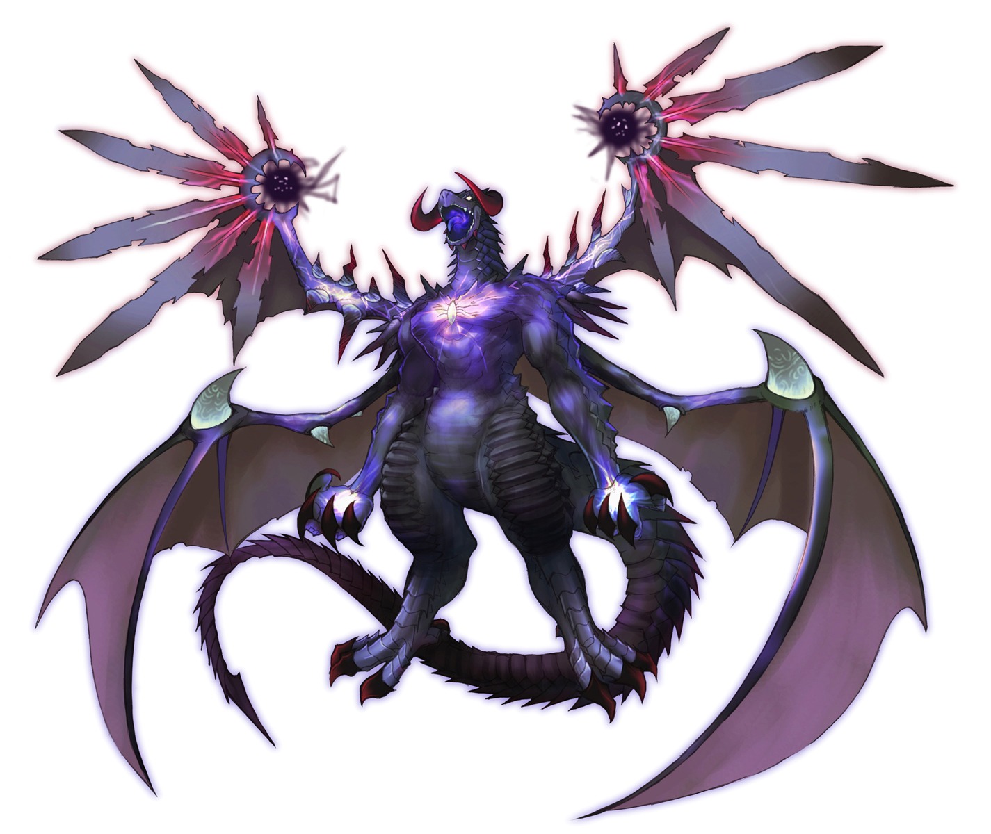 hirano_katsuyuki, horns, monster, shinryu, spectral_souls, spectral_souls_ii, tail, wings