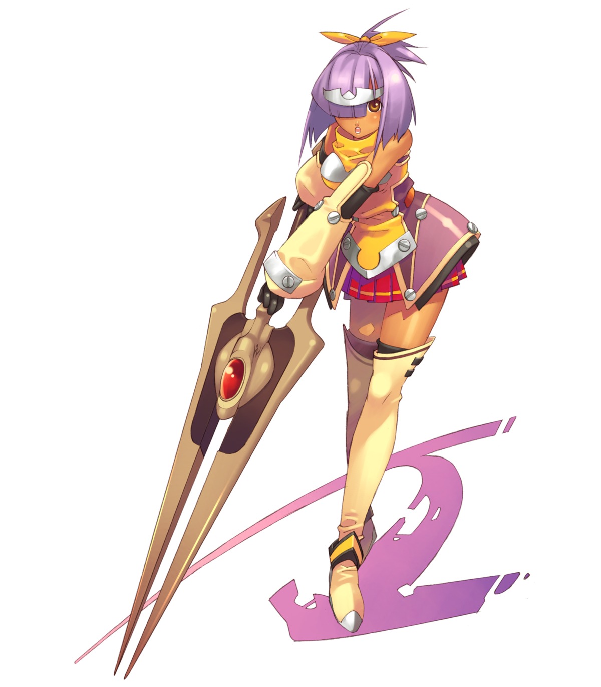 armor, hirano_katsuyuki, idea_factory, nora-nora, spectral_souls, sword, thighhighs