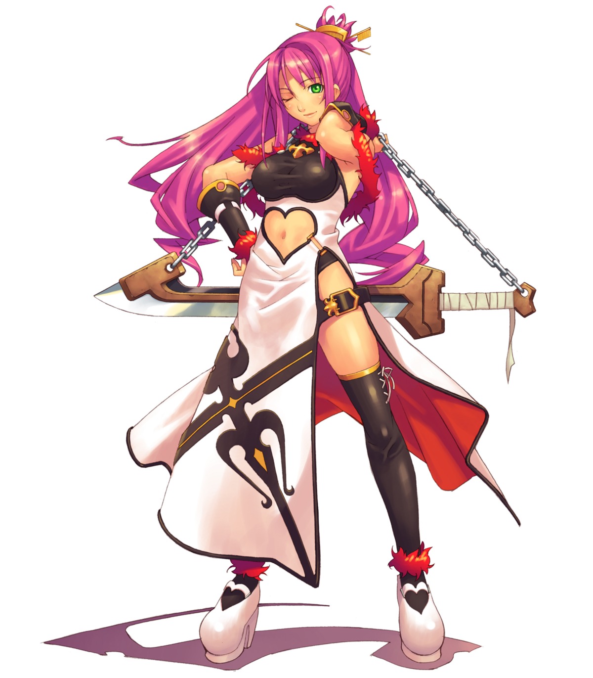 dress, hirano_katsuyuki, spectral_souls, sword, thighhighs, yunellia
