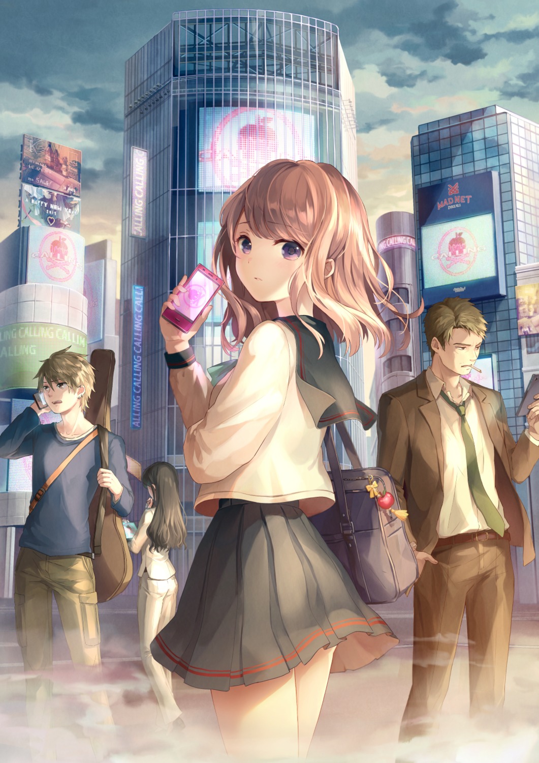 business_suit, koyami_tsukito, seifuku, smoking