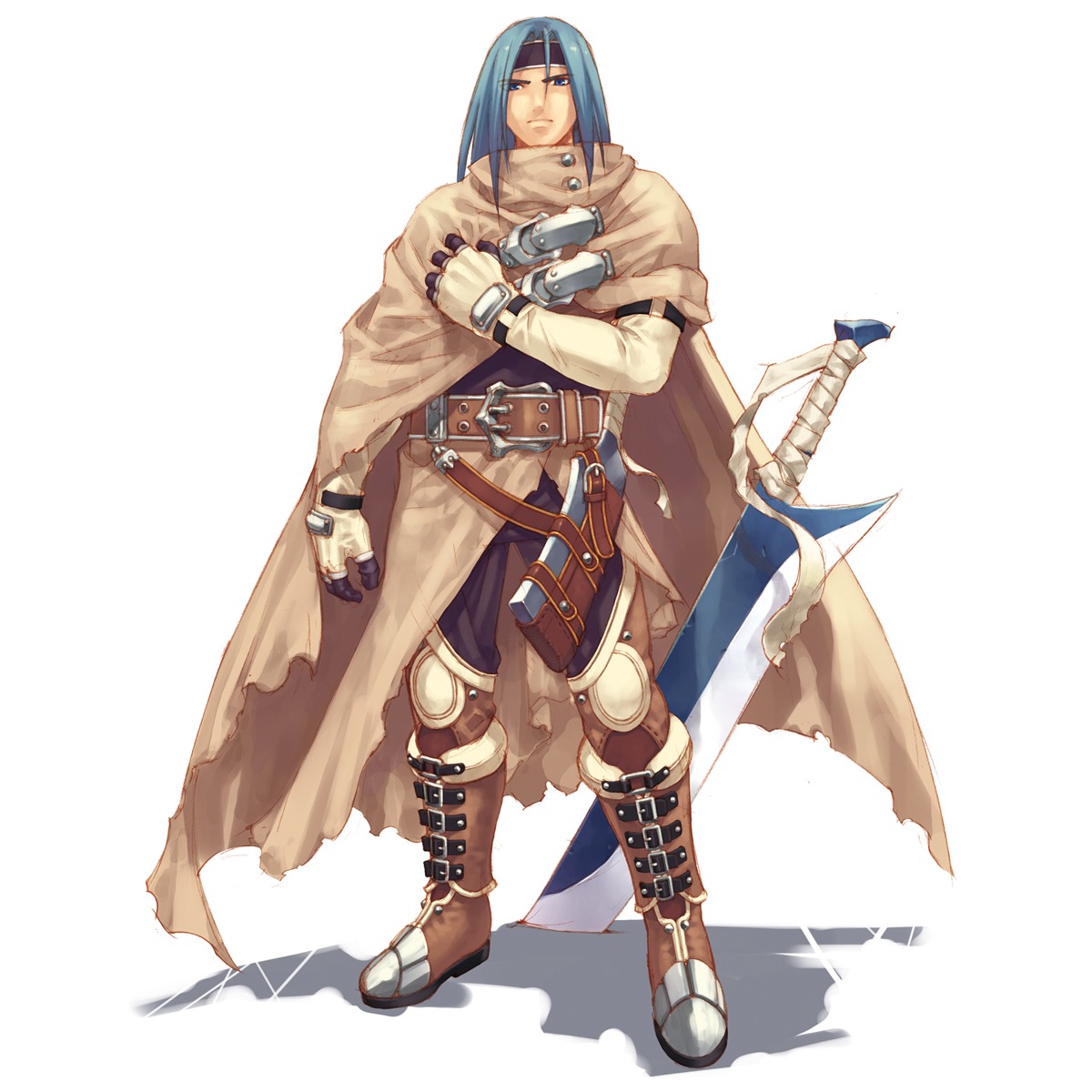 hirano_katsuyuki, idea_factory, male, scarface, spectral_souls, spectral_souls_ii, sword, torn_clothes