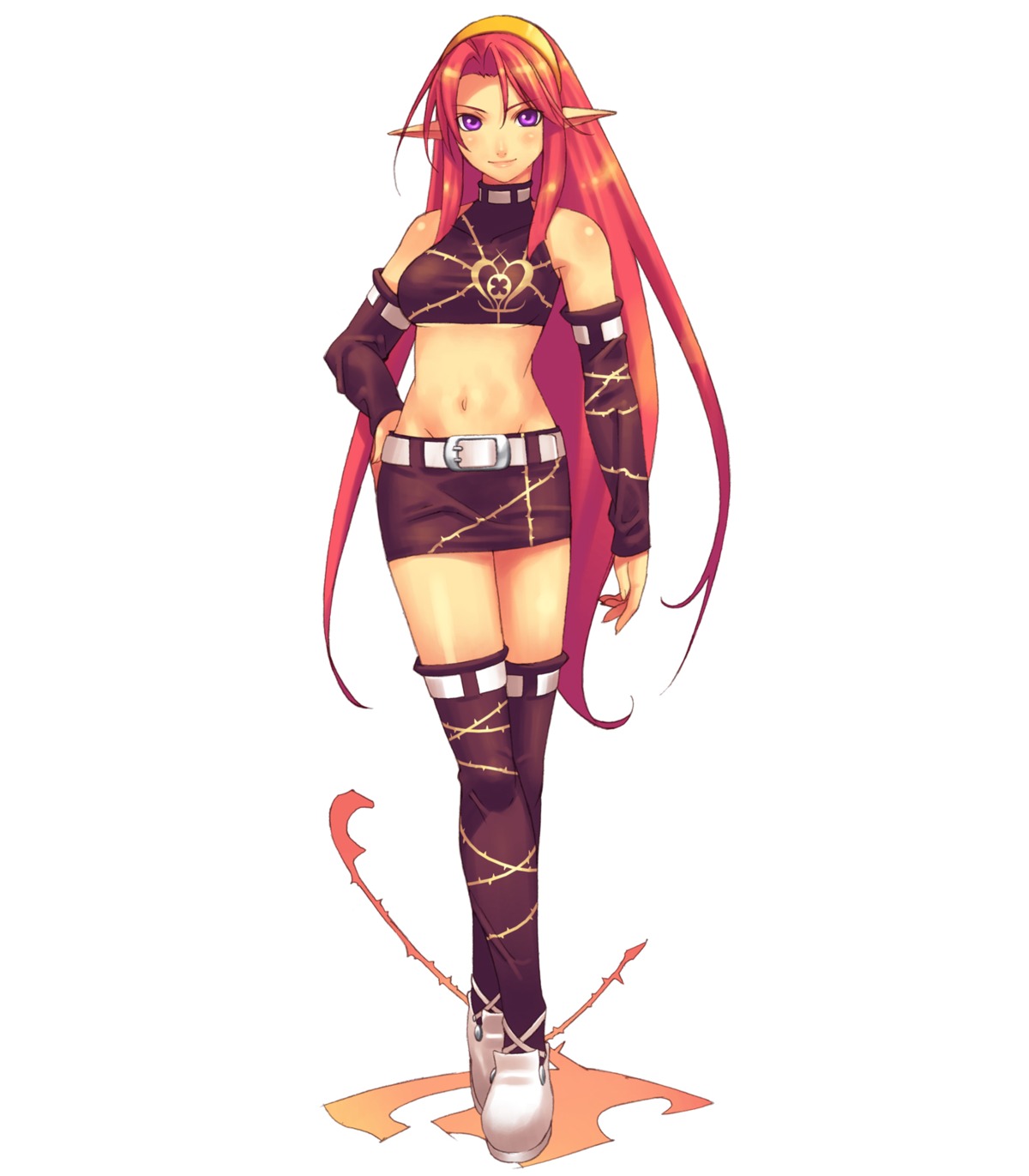 elf, hirano_katsuyuki, pointy_ears, rosette, spectral_souls, thighhighs