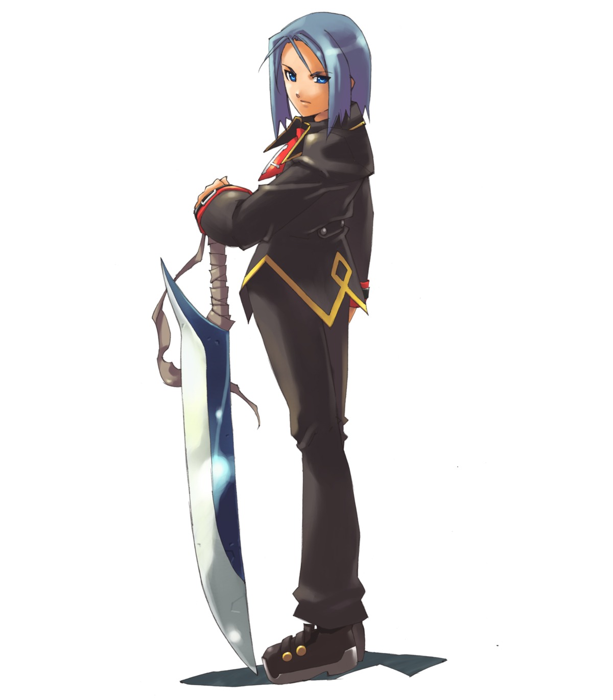bandages, gakuen_toshi_vara_noir, hirano_katsuyuki, idea_factory, male, scarface, seifuku, sword