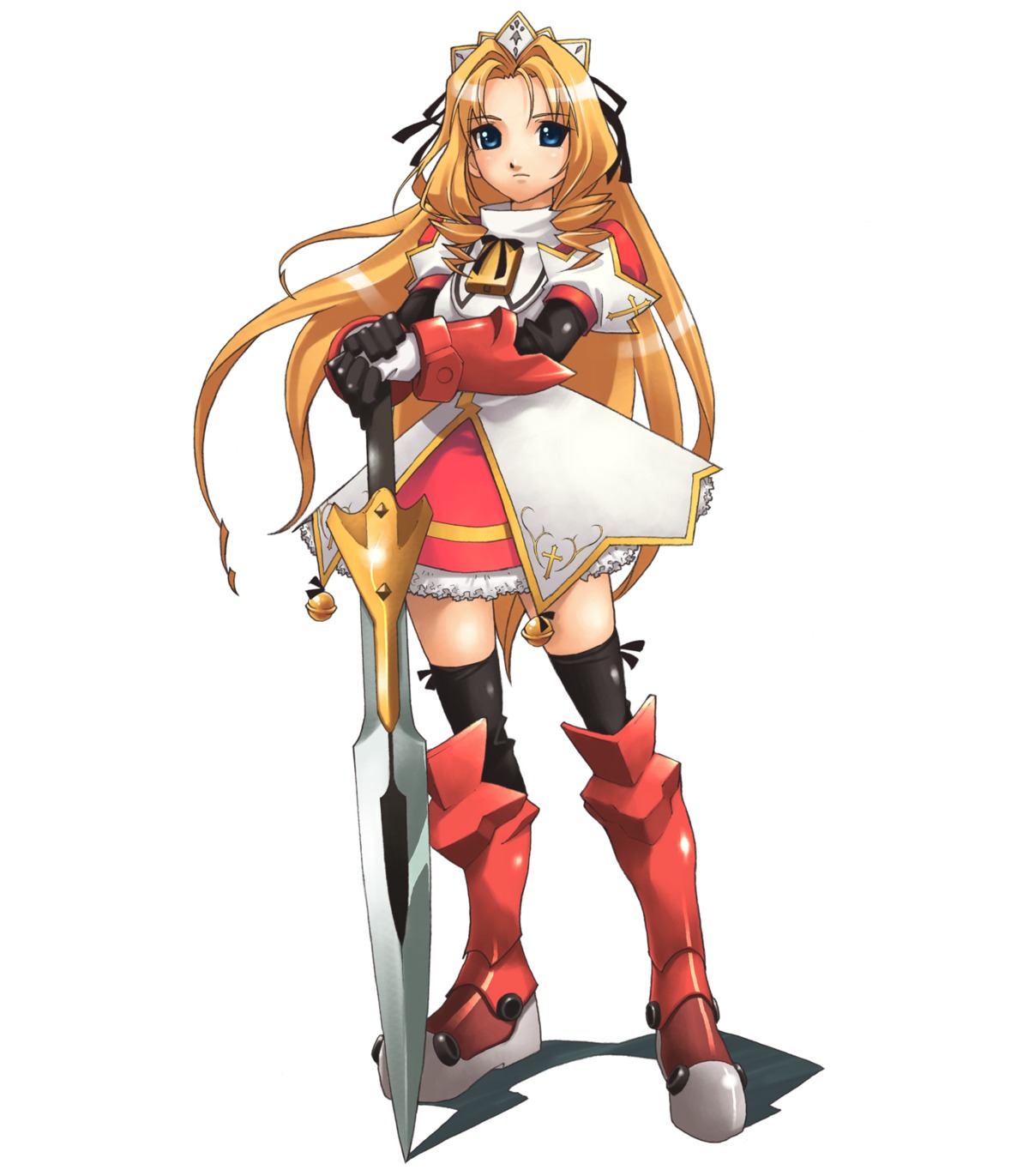 armor, gakuen_toshi_vara_noir, grunert, hirano_katsuyuki, idea_factory, seifuku, sword, thighhighs