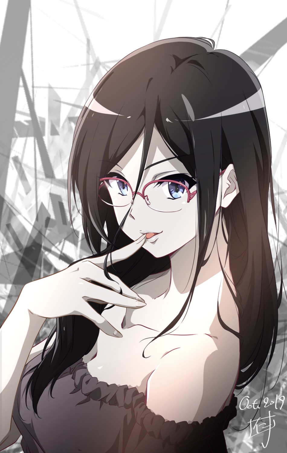 cleavage, hibike!_euphonium, megane, nii_manabu, tanaka_asuka