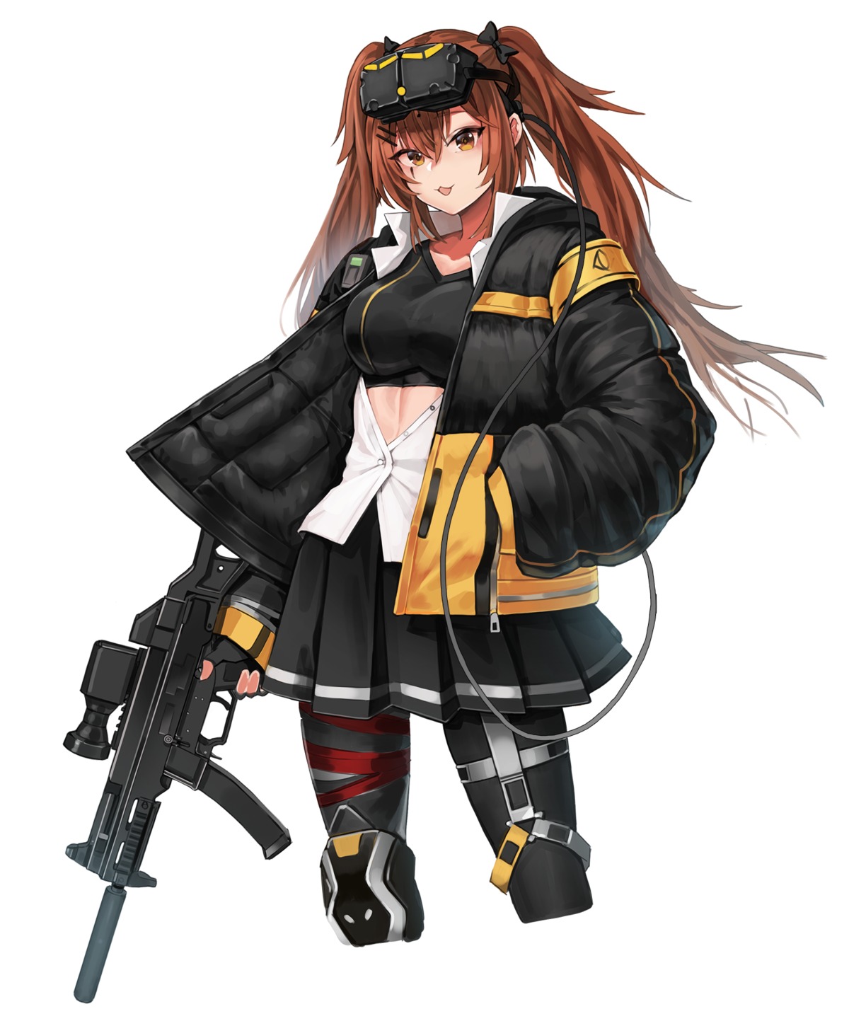 garter, girls_frontline, gun, nlitz, pantyhose, ump9_(girls_frontline)