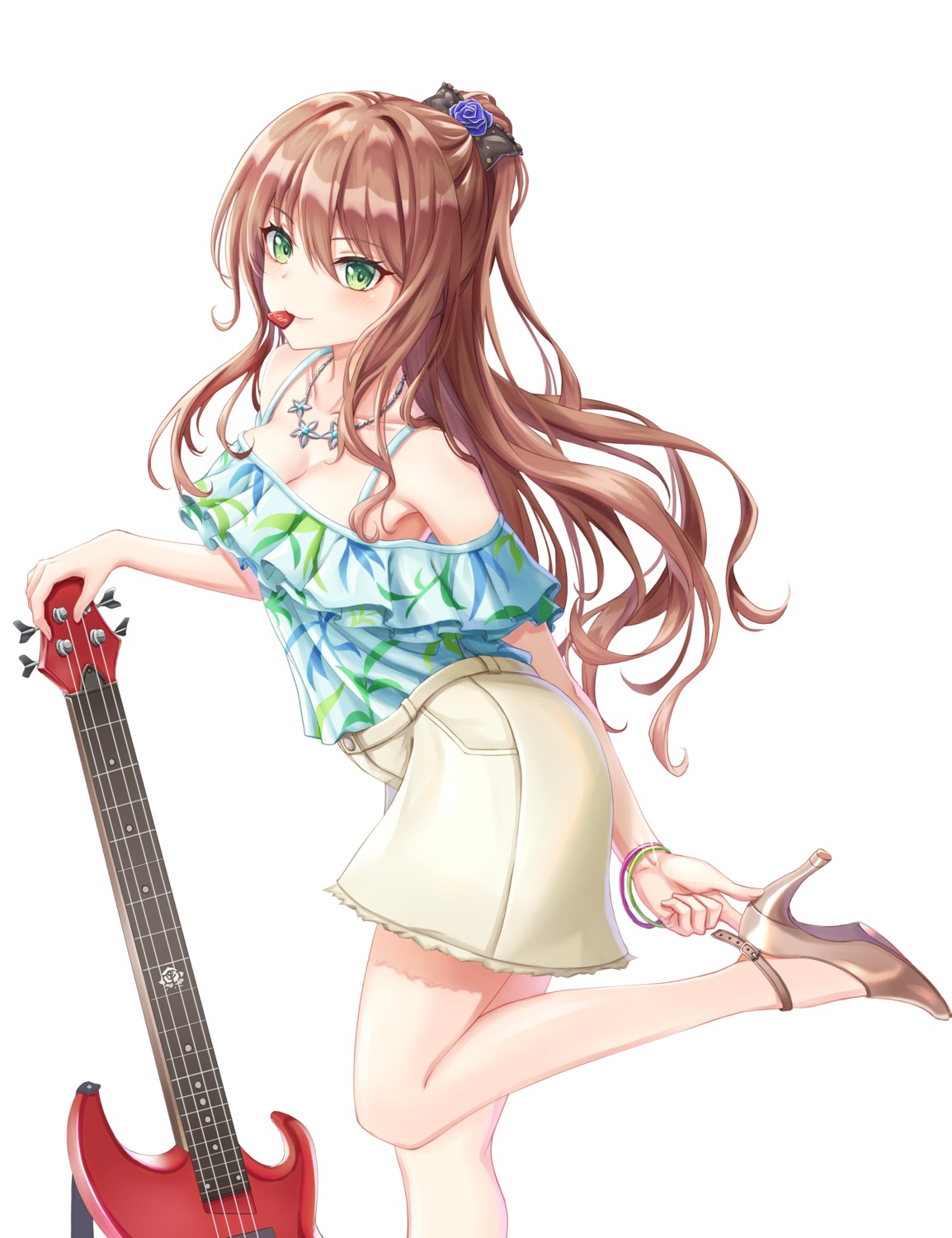 bang_dream!, bang_dream!_episode_of_roselia, cleavage, guitar, heels, imai_lisa, star-ring