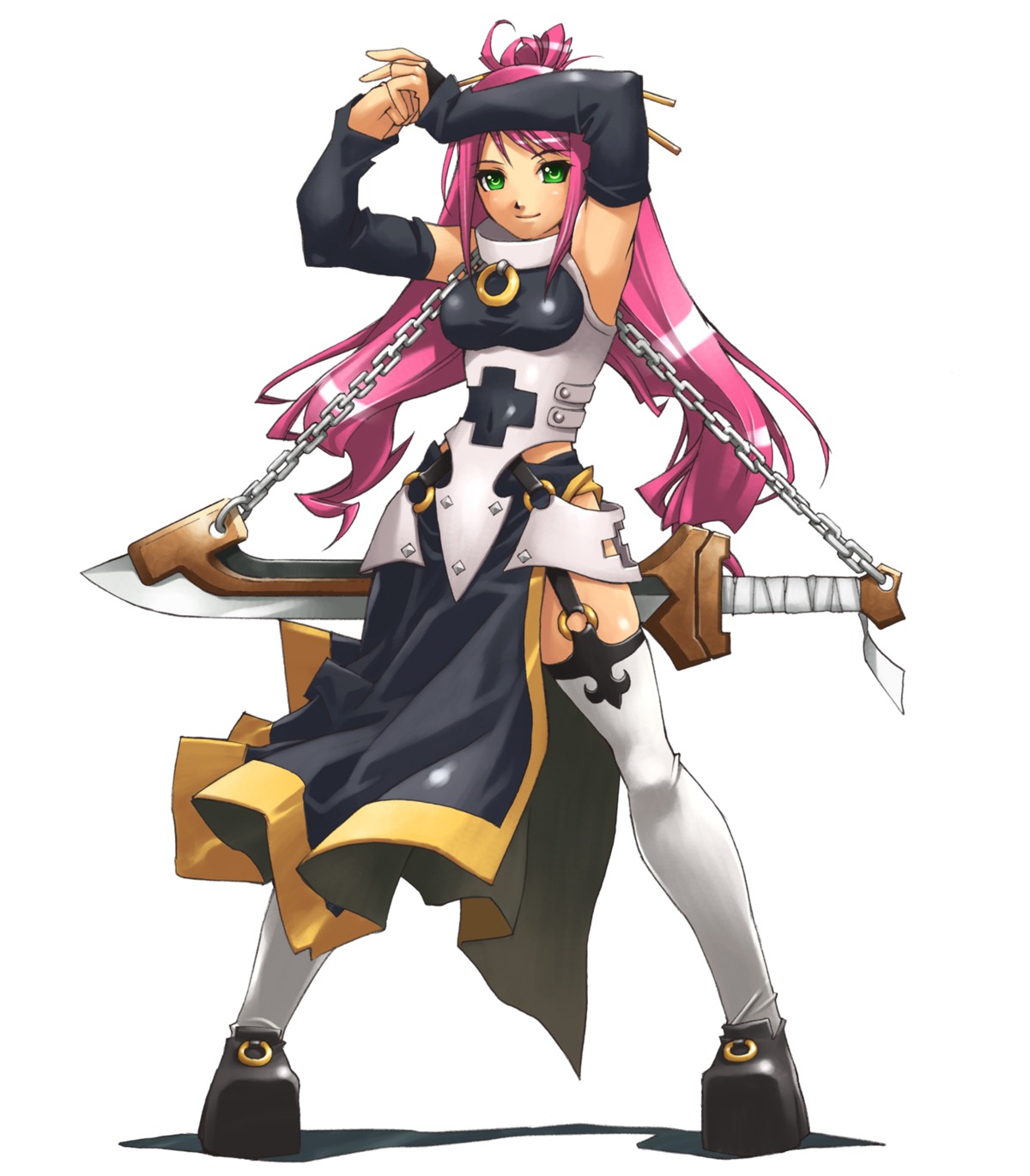 dress, gakuen_toshi_vara_noir, garter, hirano_katsuyuki, ryuneerba, stockings, sword, thighhighs