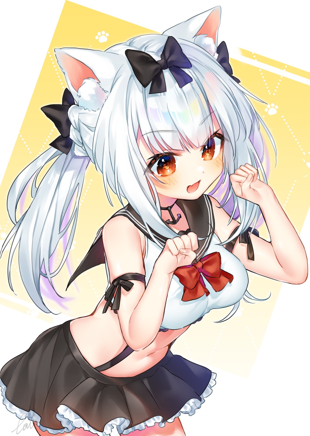 animal_ears, azur_lane, etto_eat, seifuku, yukikaze_(azur_lane)
