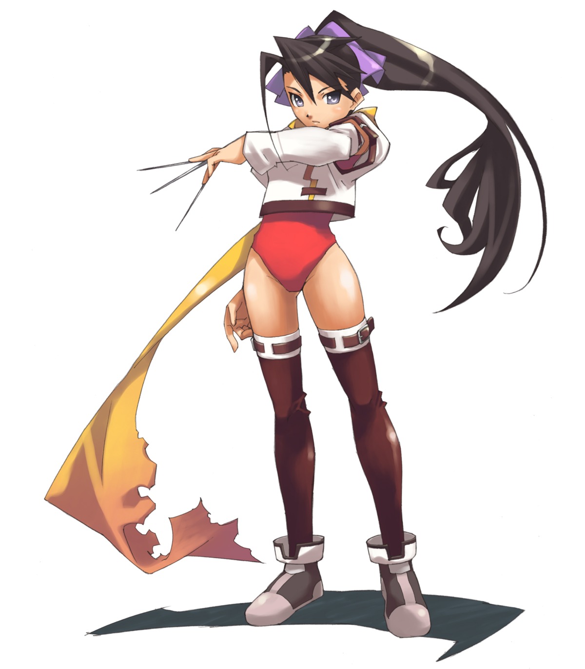 gakuen_toshi_vara_noir, himika, hirano_katsuyuki, idea_factory, leotard, ninja, seifuku, thighhighs