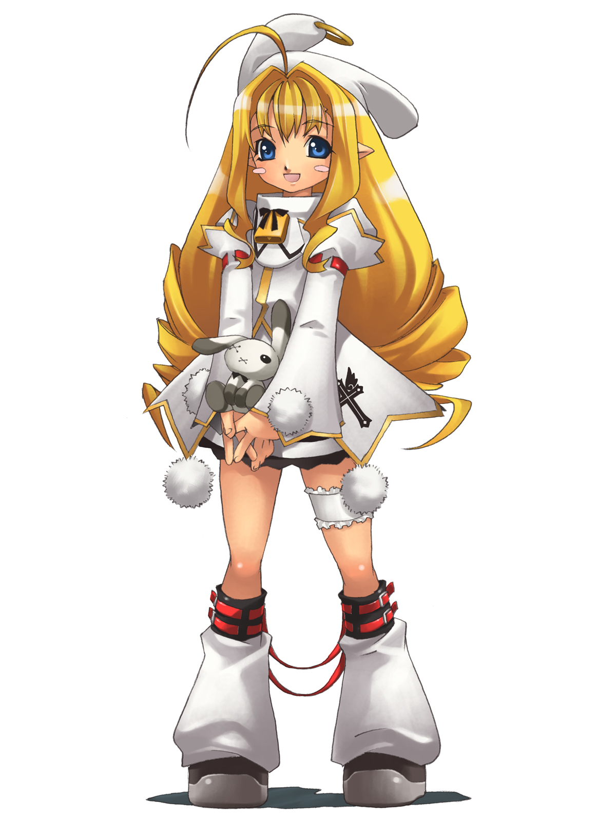 choco_(spectral_souls), dress, elf, gakuen_toshi_vara_noir, garter, hirano_katsuyuki, idea_factory, pointy_ears