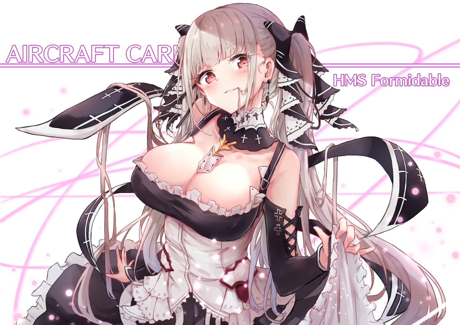 azur_lane, formidable_(azur_lane), gothic_lolita, hakuya_(white_night), lolita_fashion, no_bra, skirt_lift