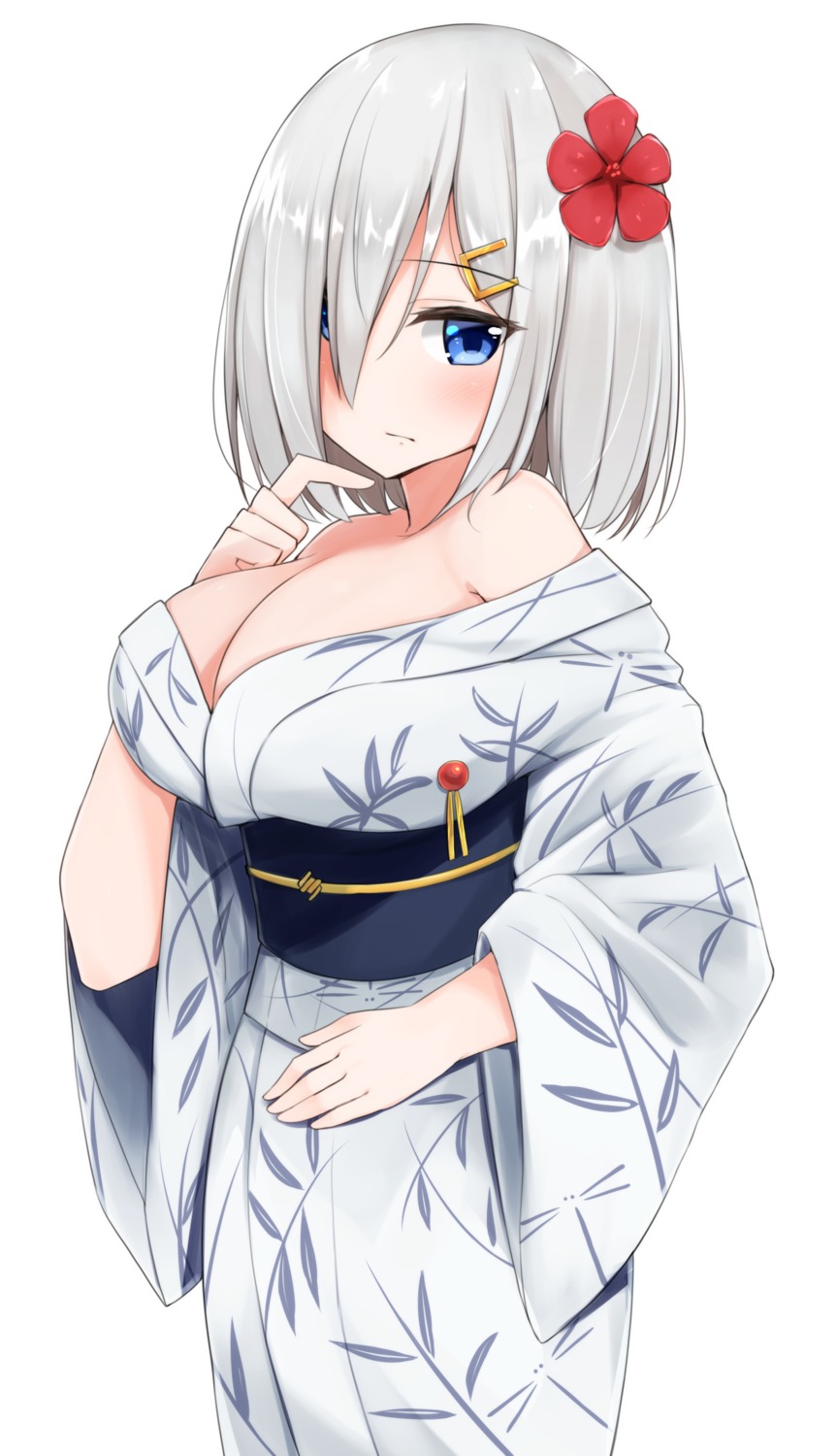 cleavage, hamakaze_(kancolle), kantai_collection, no_bra, open_shirt, sakikumo_(sakumo), yukata