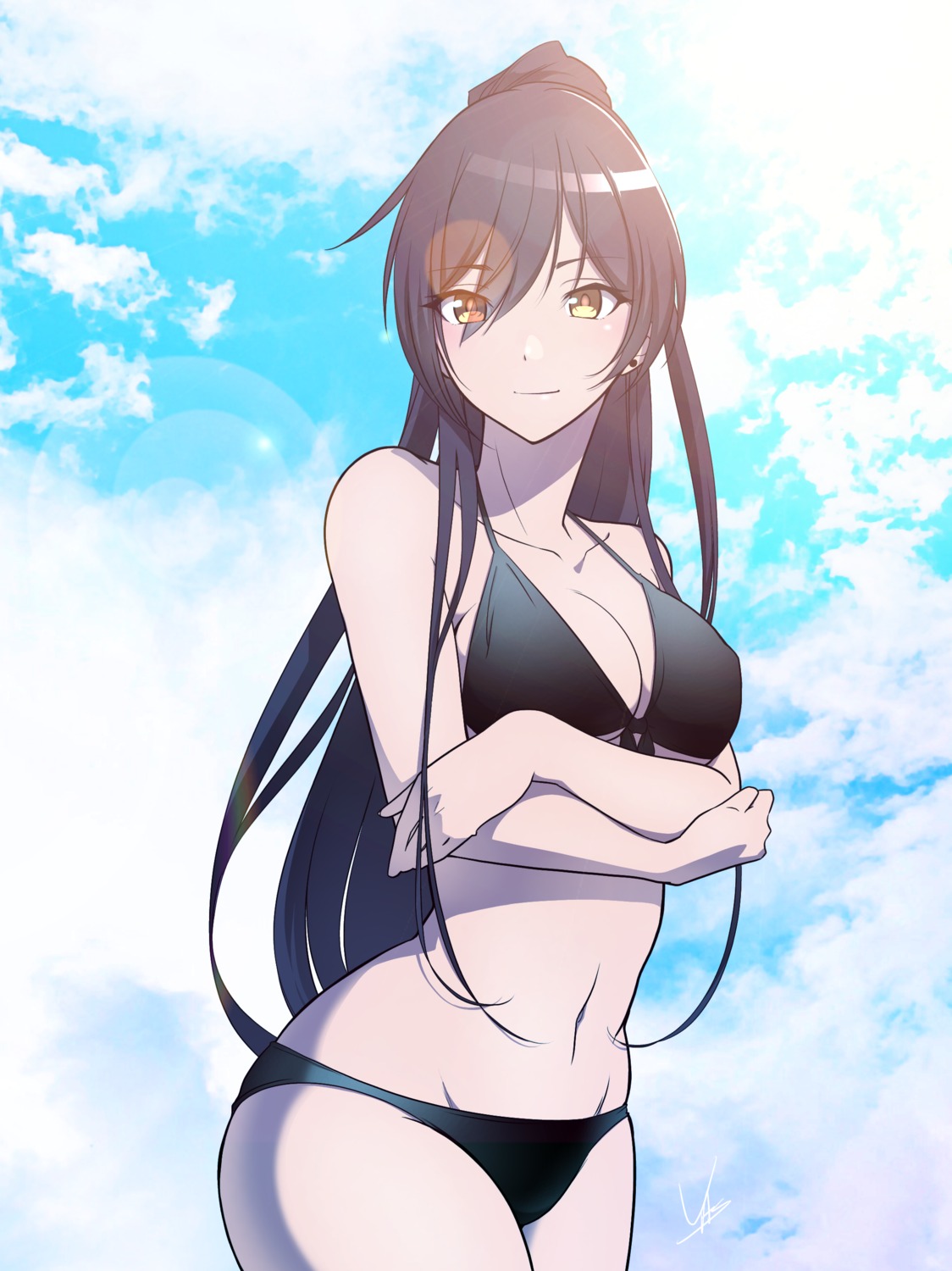 bikini, breast_hold, cleavage, shirase_sakuya, swimsuits, the_idolm@ster, the_idolm@ster_shiny_colors, yosiyasuyasu