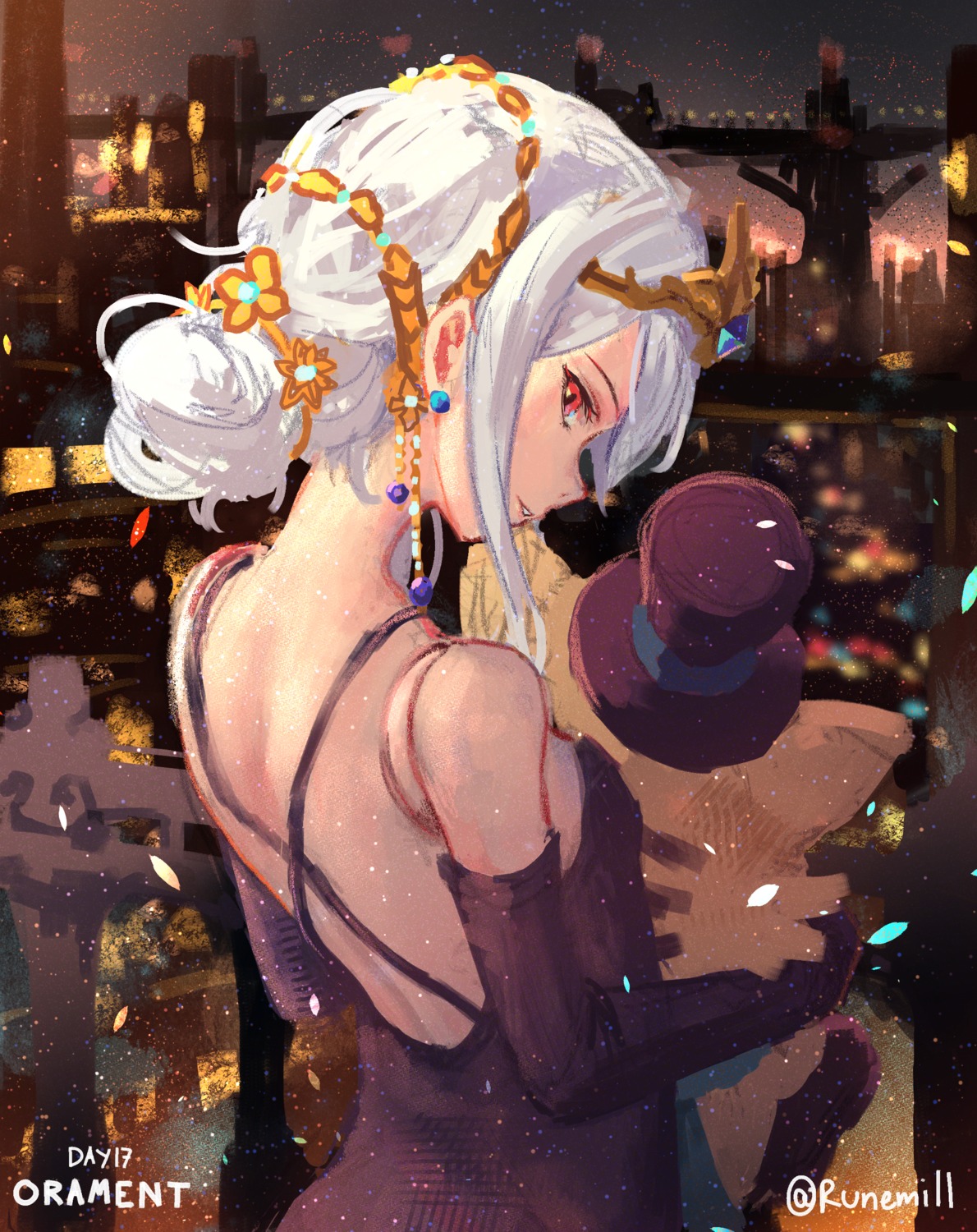 dress, granblue_fantasy, no_bra, orchis_(granblue_fantasy), petchduck1