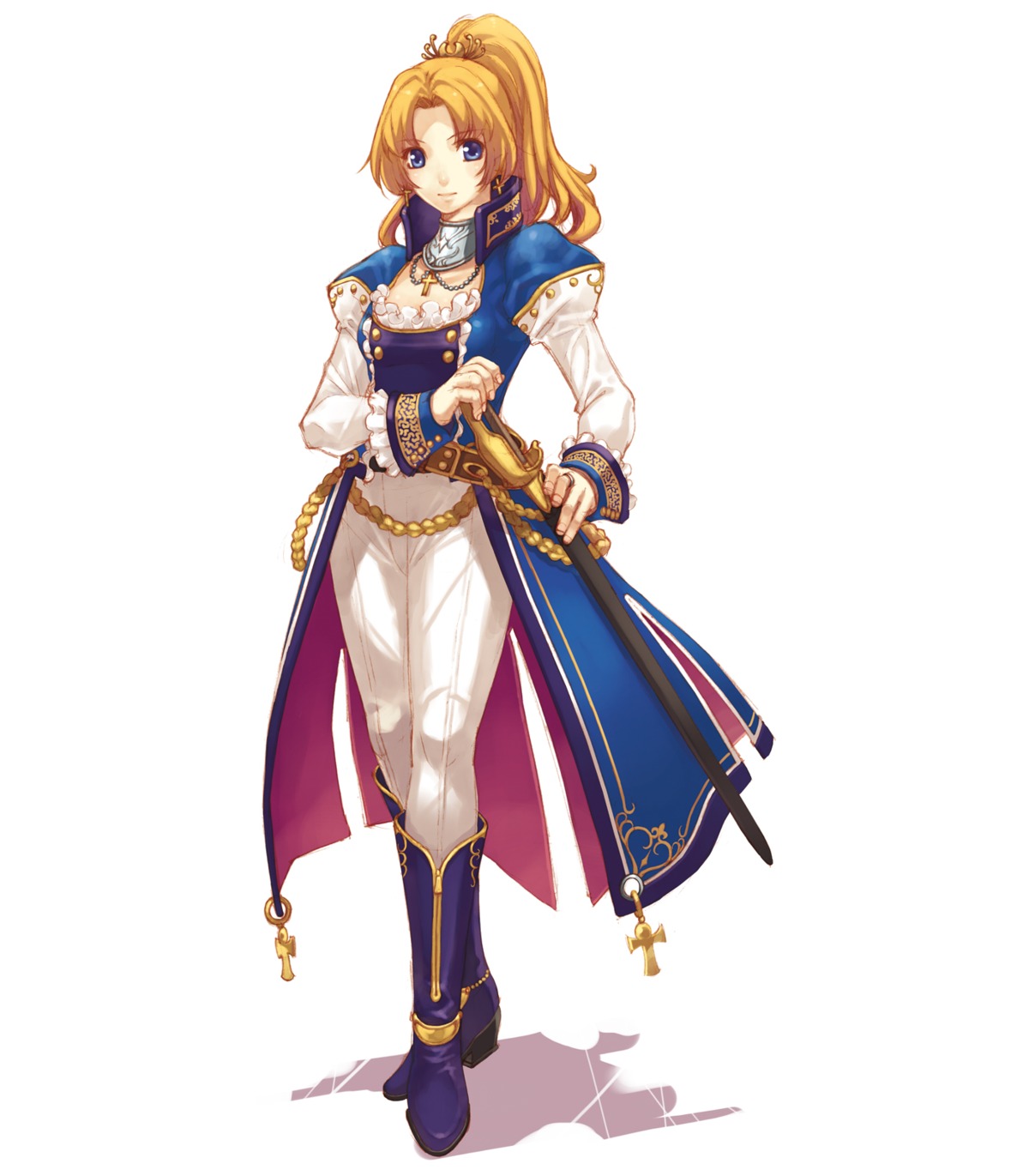 dress, grunert, hirano_katsuyuki, idea_factory, spectral_souls, spectral_souls_ii, sword