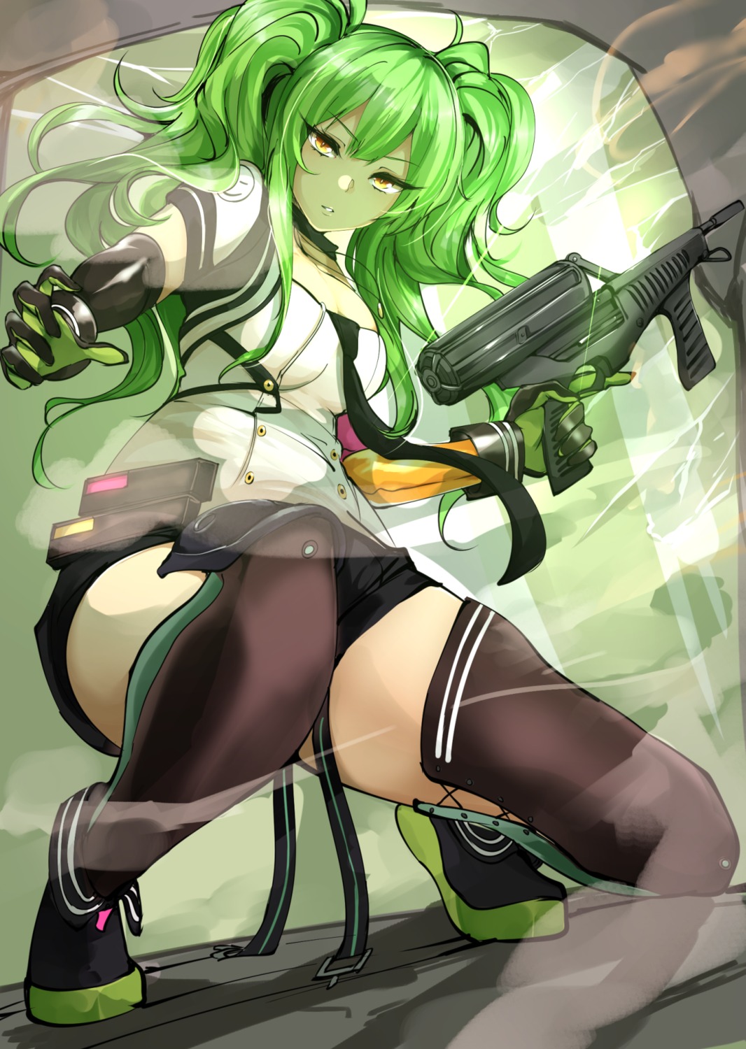 agetama, girls_frontline, gun, m950a_(girls_frontline), thighhighs