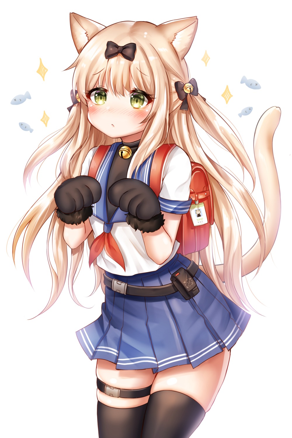 animal_ears, garter, girls_frontline, honyang, nekomimi, seifuku, tail, thighhighs