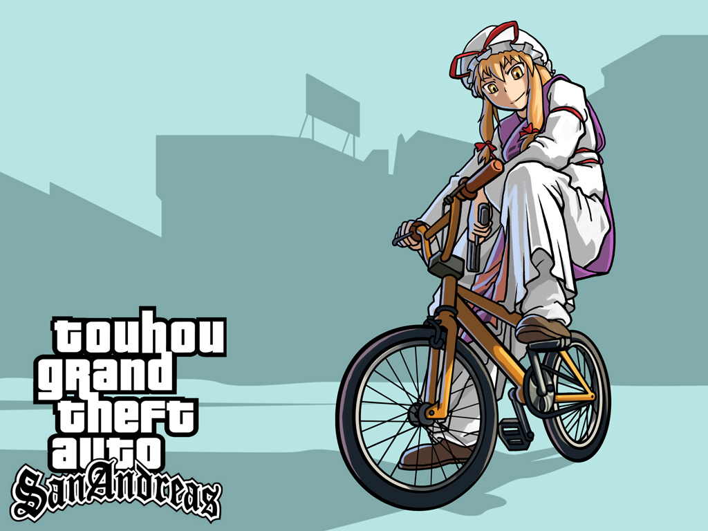 grand_theft_auto, parody, touhou, wallpaper, yakumo_yukari, yukiman