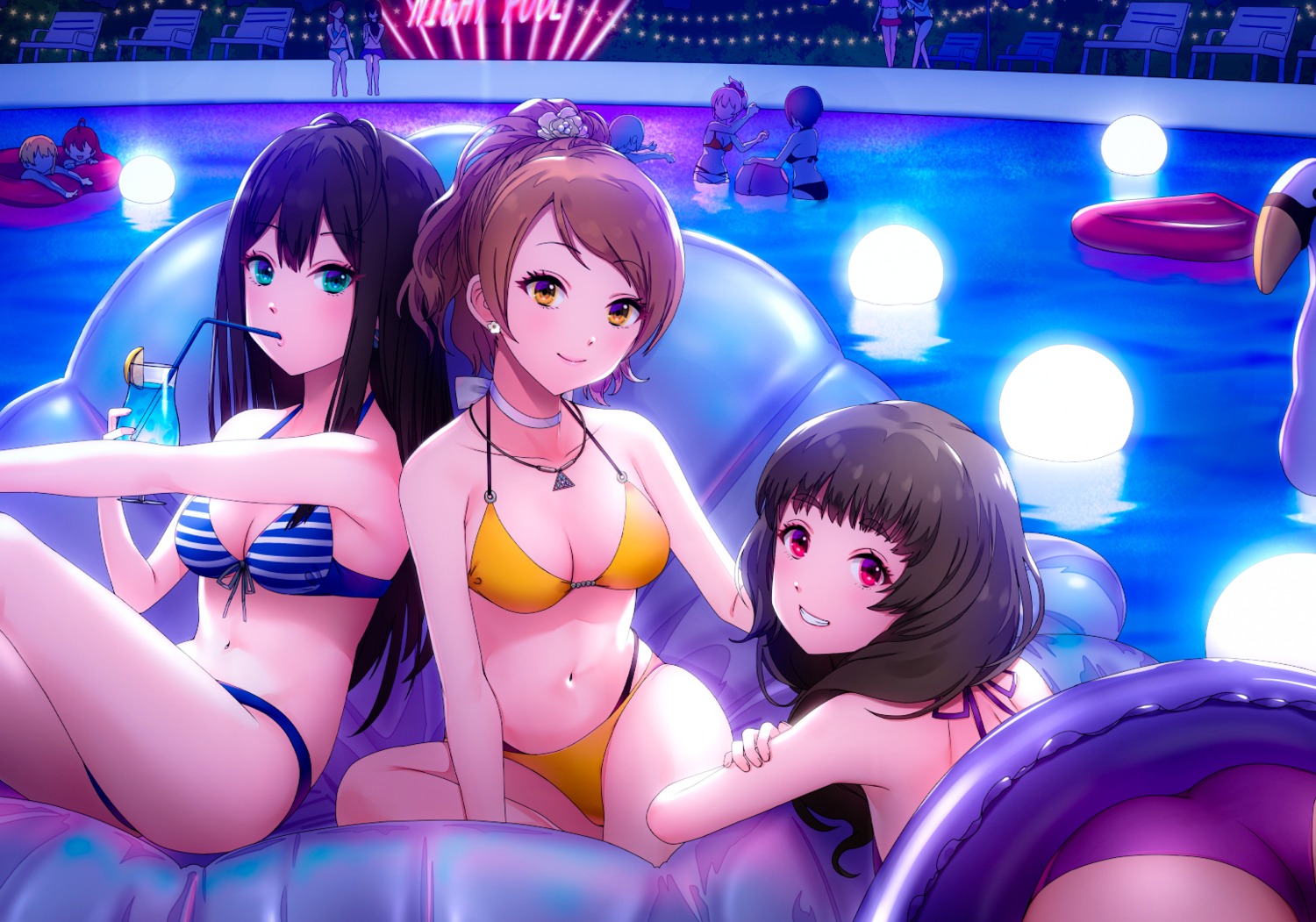 ass, bikini, cleavage, hayami_kanade, houjou_karen, ichinose_shiki, jougasaki_mika, kamiya_nao, maou_(demonlord), nitta_minami, shibuya_rin, shiomi_shuuko, swimsuits, the_idolm@ster, the_idolm@ster_cinderella_girls, wet