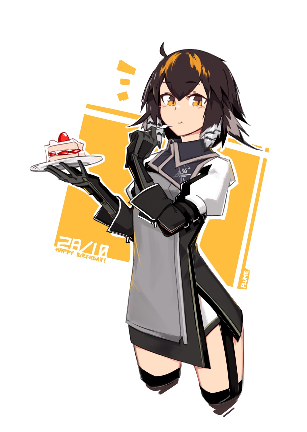 arknights, deel_(rkeg), plume_(arknights), stockings, thighhighs