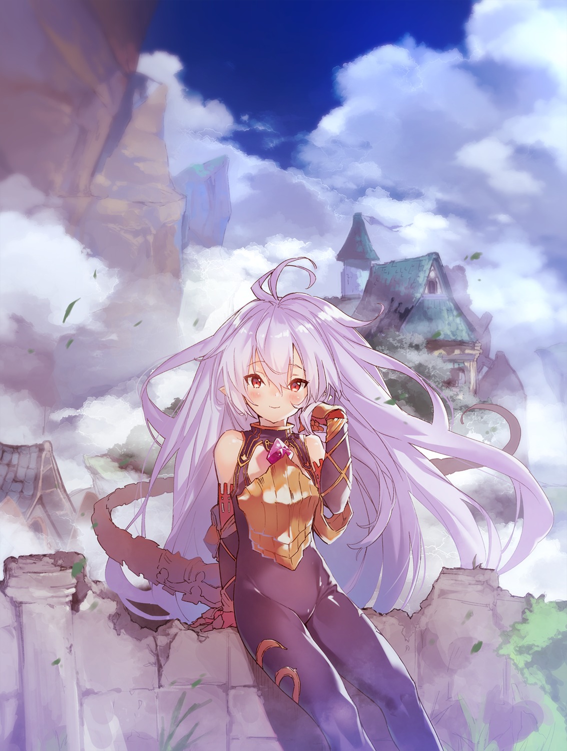 armor, bodysuit, granblue_fantasy, medusa_(shingeki_no_bahamut), sawayaka_samehada, tail