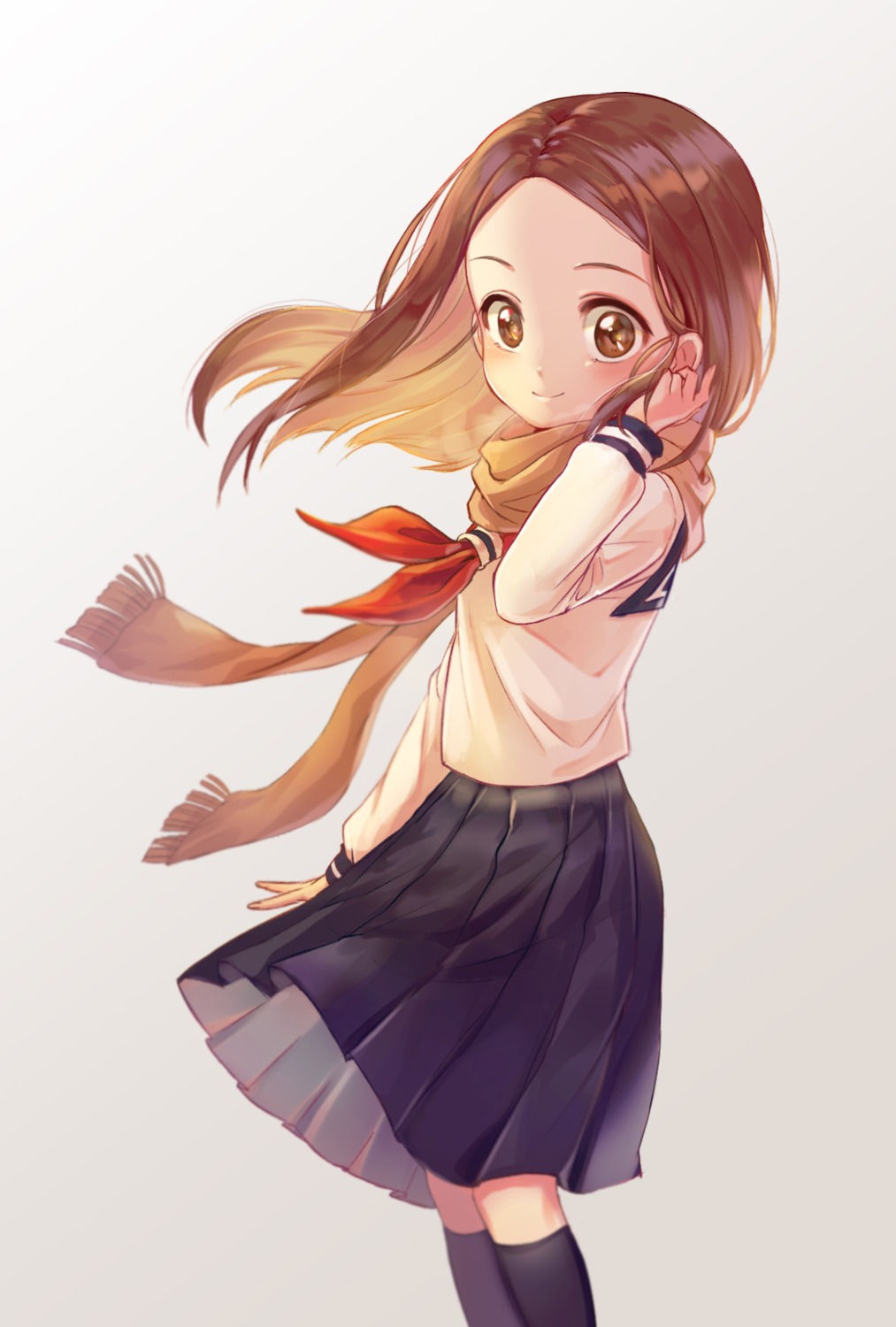 karakai_jouzu_no_takagi-san, kkkk_kani, seifuku, skirt_lift, takagi-san