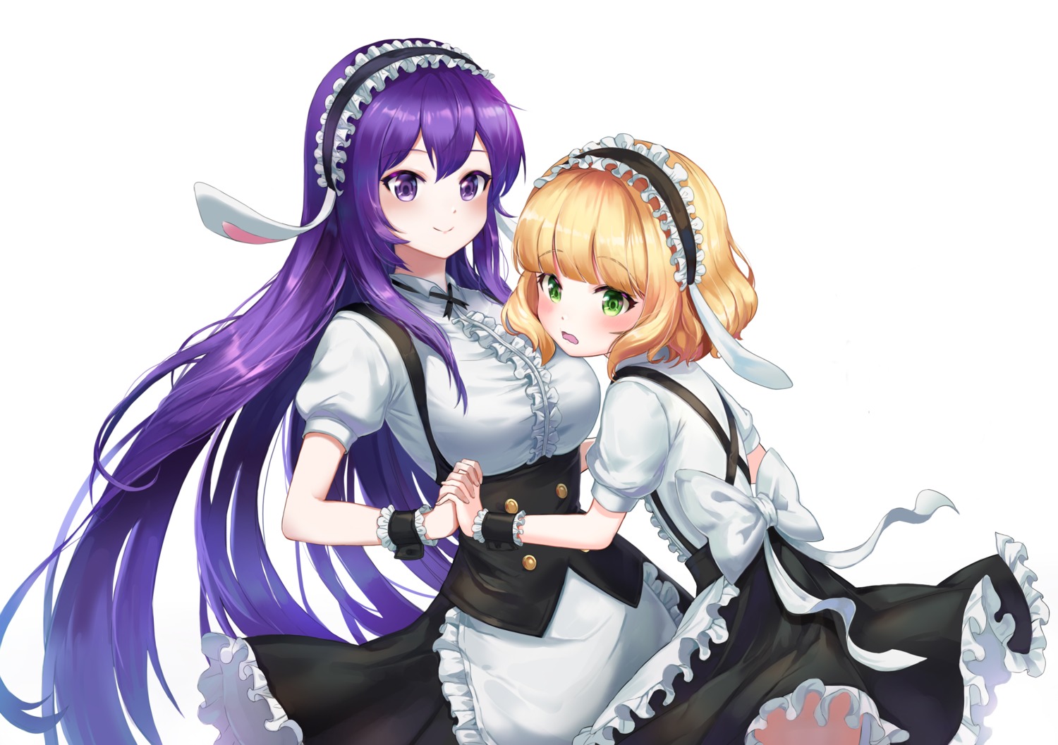 animal_ears, bunny_ears, gochuumon_wa_usagi_desu_ka?, kirima_sharo, kkkk_kani, maid, skirt_lift, tedeza_rize