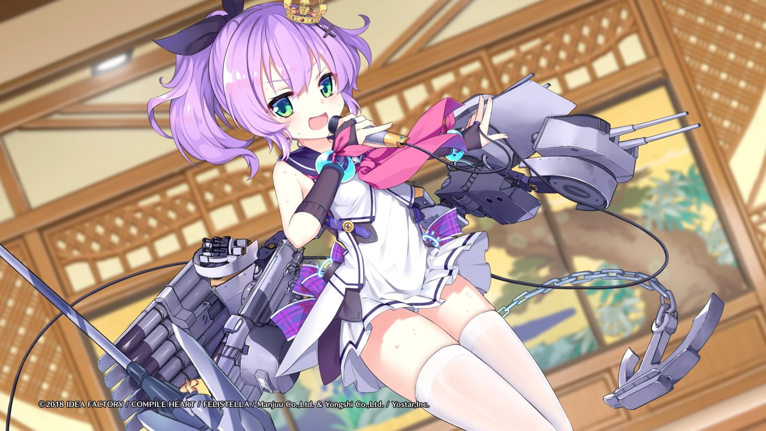 azur_lane, compile_heart, hakaze_nanato, idea_factory, javelin_(azur_lane), seifuku, skirt_lift, thighhighs