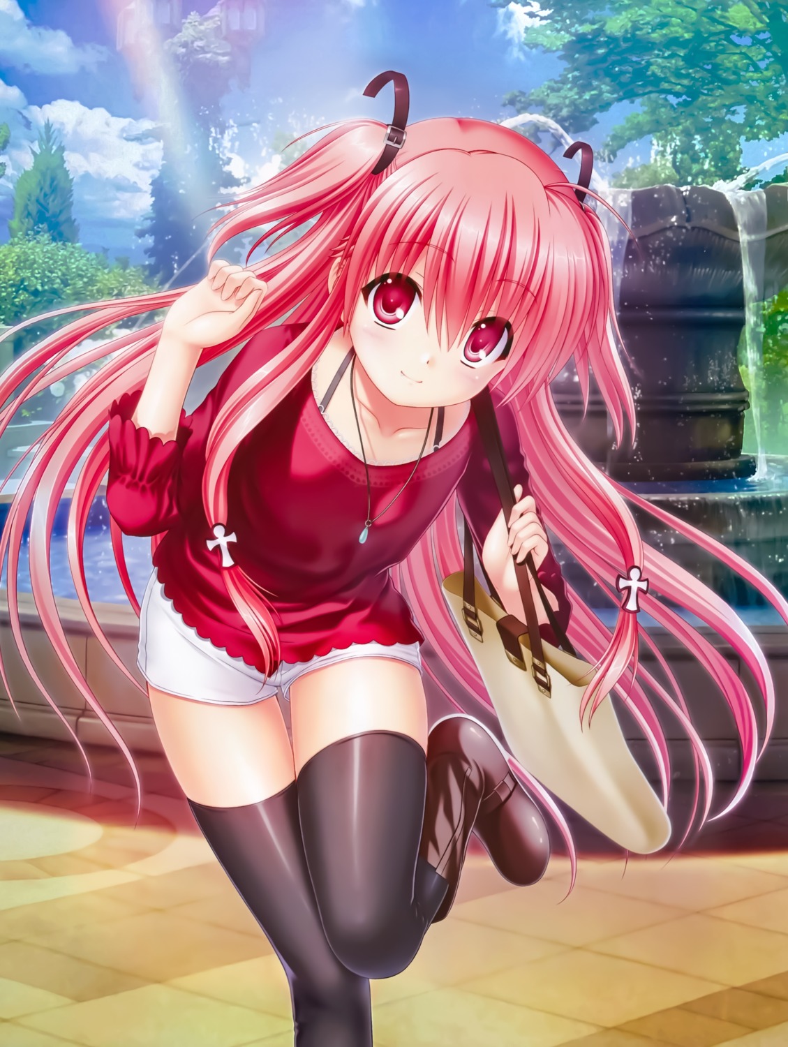 angel_beats!, bra, key, na-ga, thighhighs, yoshioka_yui