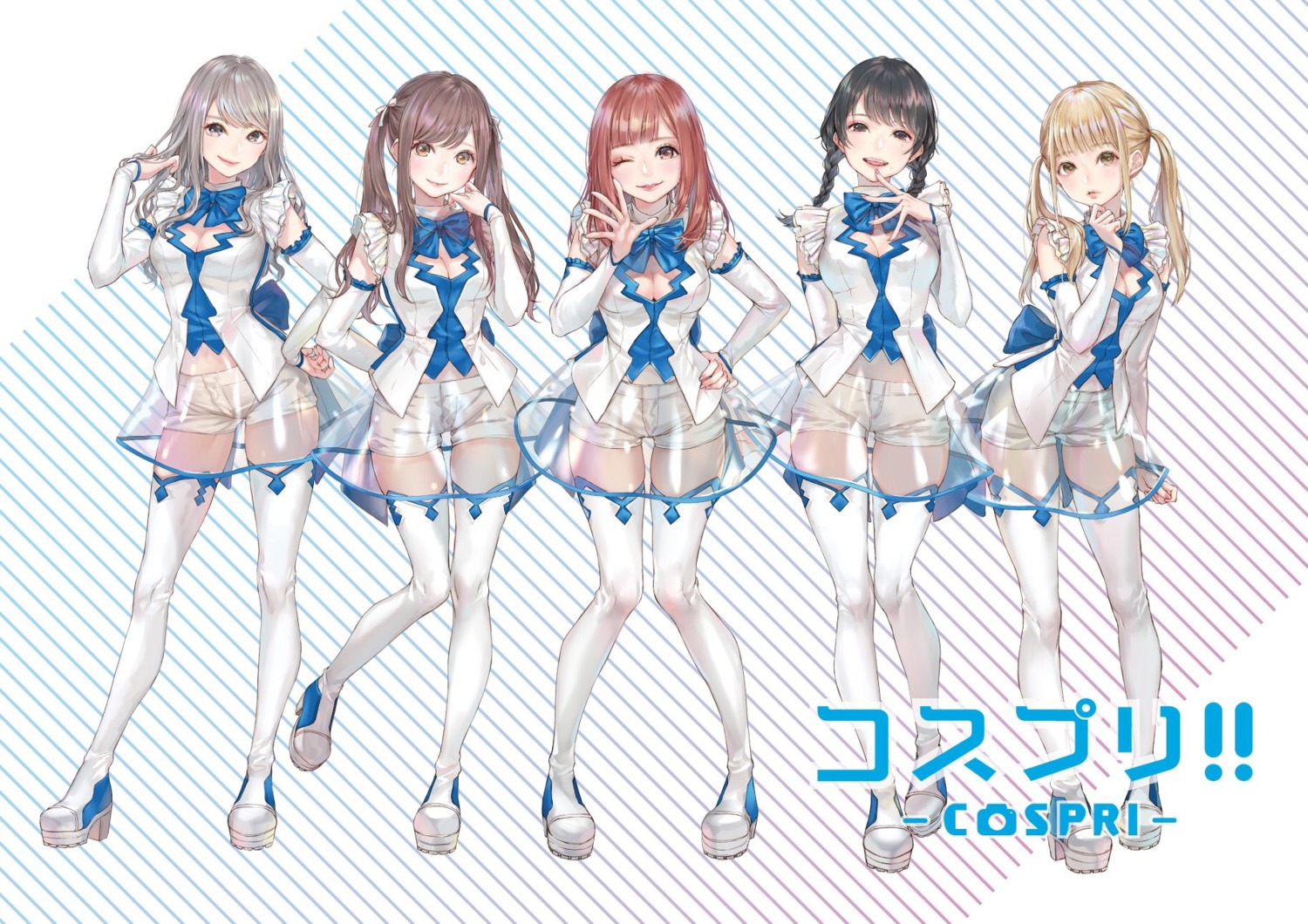 ao+beni, cleavage, cospri!!, heels, see_through, thighhighs