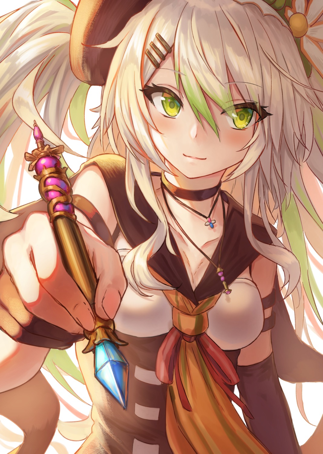 camomi_camomi, camomi_channel, cleavage, gohei_(aoi_yuugure)