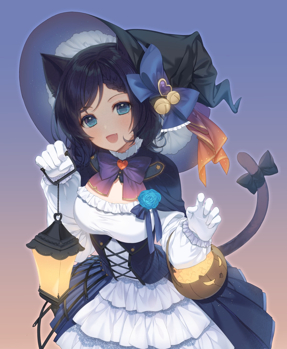a20_(atsumaru), aiba_uiha, animal_ears, dress, halloween, nekomimi, nijisanji, tail