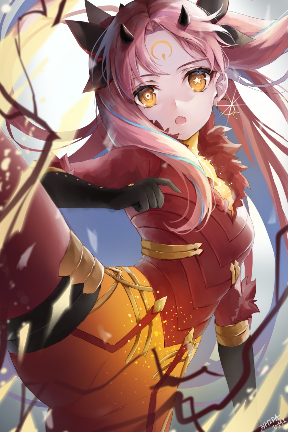 armor, fate/grand_order, horns, ishita_umi, ishtar_(fate), space_ishtar_(fate), tattoo